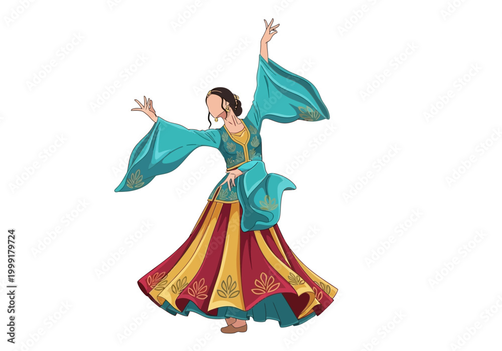Fototapeta premium Woman in traditional Indian dance costume.