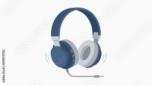A pair of sleek, modern headphones is showcased in an artistic illustration, capturing their elegant design and emphasizing their capacity to provide a premium auditory experience.