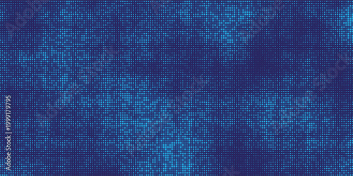 Abstract blue sonar radar screen pattern with pixelated signal data.