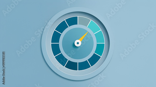 Modern Dashboard Gauge Showing Progress or Performance Level Indicator
