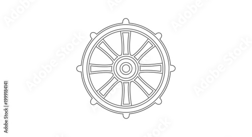 Buddhist Prayer Wheel Closeup View.