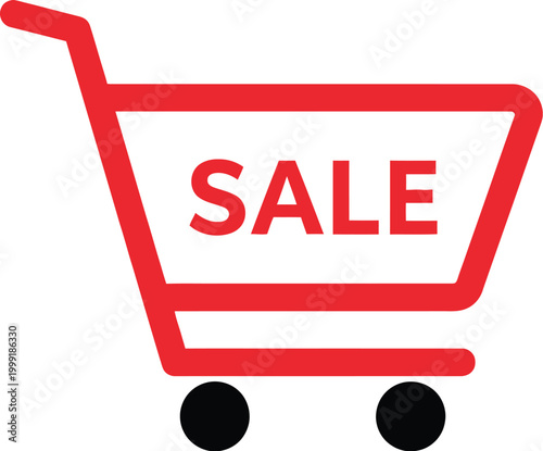 Shopping cart with the word SALE written on it - promoting a discount or special offer event
