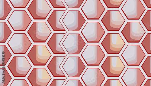 Pink Rose Luxury 3D Hexagonal Honeycomb Seamless Pattern