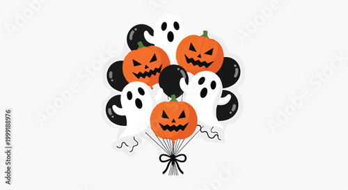 A bunch of Halloween balloons