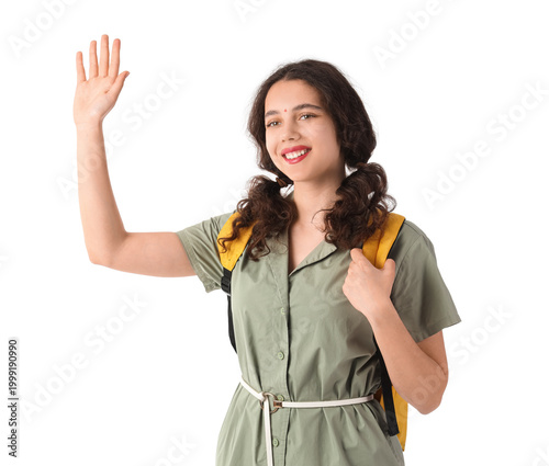 Female Indian student with ...