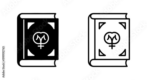 Vector illustration of two astrology books with zodiac symbols on covers