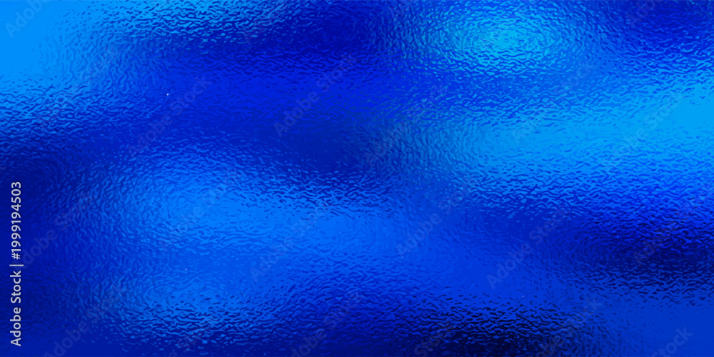 Obraz premium Blue Foil Texture Background with Glass Effect, Illustration. Abstract gradient bright and shiny light reflection rough texture