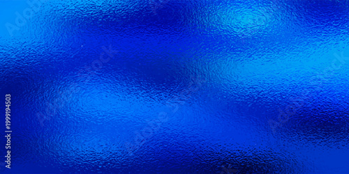 Blue Foil Texture Background with Glass Effect, Illustration. Abstract gradient bright and shiny light reflection rough texture