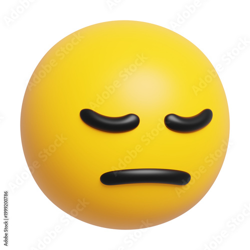Tablou pe pânză Disappointed Face Emoji 3d