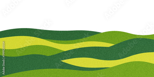Abstract Japanese Rice Field Pattern. Agriculture Landscape Illustration. Green Tea Hills Collage Illustration. Vector Grass Mountain Texture.
