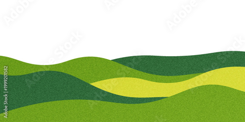 Abstract Japanese Rice Field Pattern. Agriculture Landscape Illustration. Green Tea Hills Collage Illustration. Vector Grass Mountain Texture.