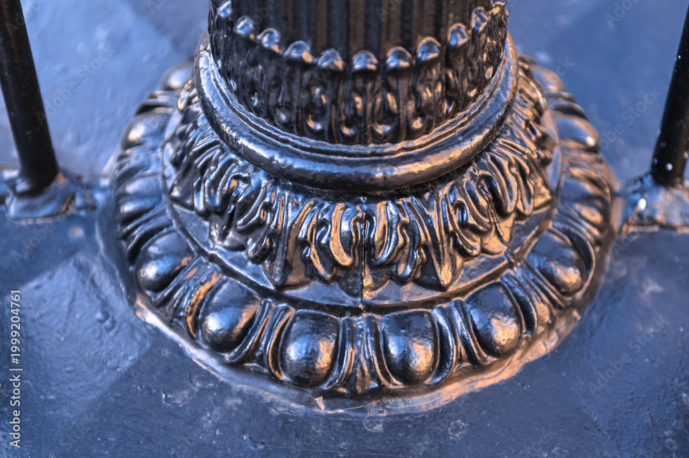 Fototapeta premium Fence detail in Osgoode Hall, heritage colonial landmark, Toronto, Canada