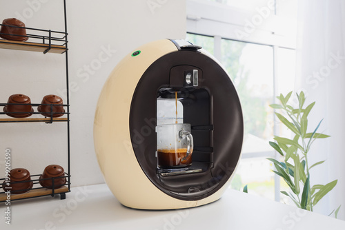 Modern coffee machine with ...
