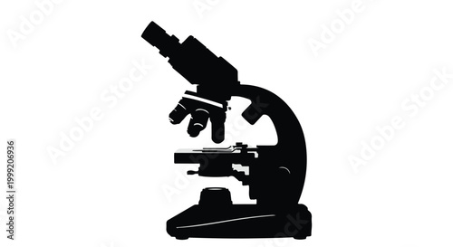 Laboratory Microscope Silhouette for Scientific Research and Medical Testing
