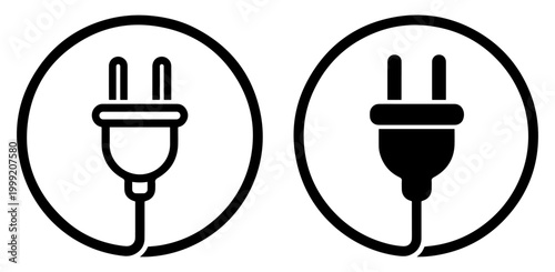 electric plug cable power connector icon