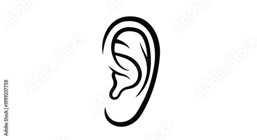 Human Ear Anatomical Outline for Otolaryngology and Hearing Care