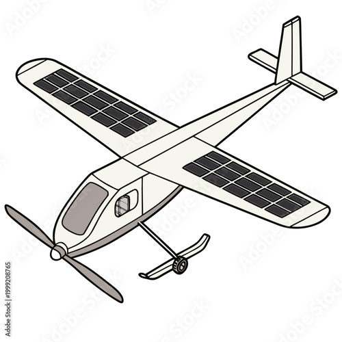 vector illustration of a solar powered drone with propeller high quality