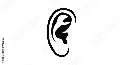 Human Ear Hearing Organ Illustration for Audiology and Deafness Awareness