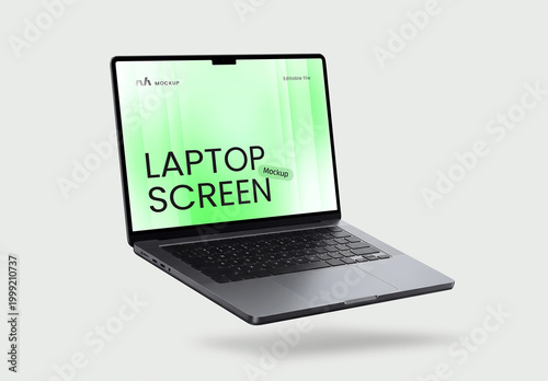 Floating Laptop Screen Mockup