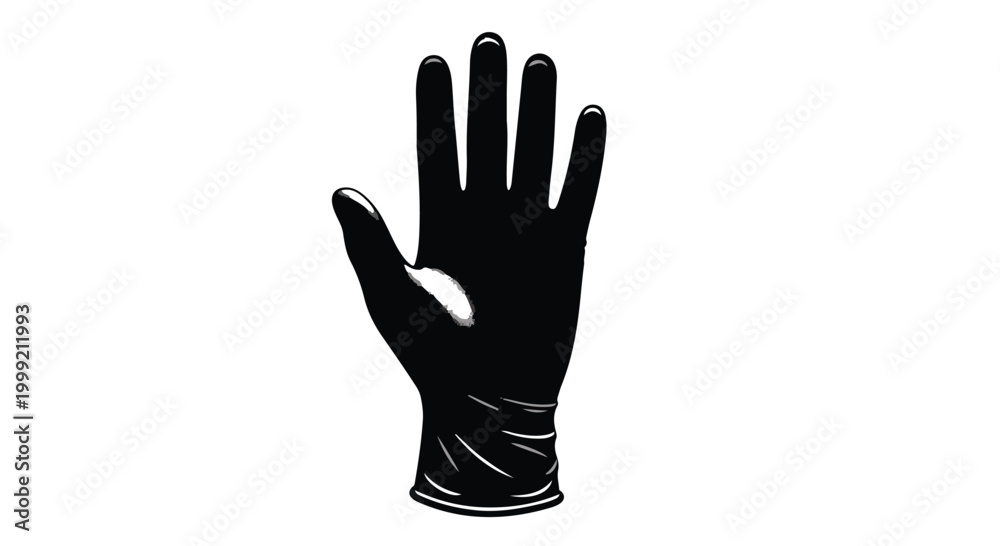 Obraz premium Surgical Medical Glove Silhouette for Healthcare Hygiene and Protection
