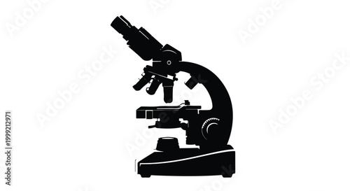 Laboratory Microscope Silhouette for Scientific Analysis and Medical Research