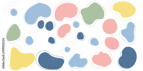 Fotografie Abstract organic shapes set, modern fluid blobs, hand drawn minimalist design el
