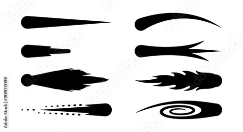 Collection of black brush stroke effects