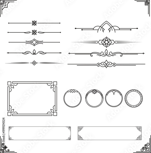 A Curated Collection of Neo-Classical Vector Ornaments and Timeless Filigree Borders Arabic and Islamic
