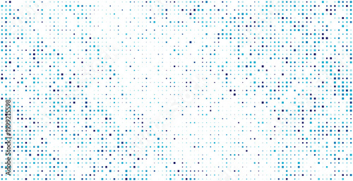 Blue pixel mosaic background with scattered digital data pattern