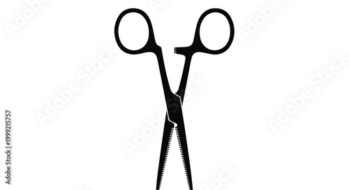 Surgical Scissors Forceps Silhouette for Medical Surgery and Clinical Procedures