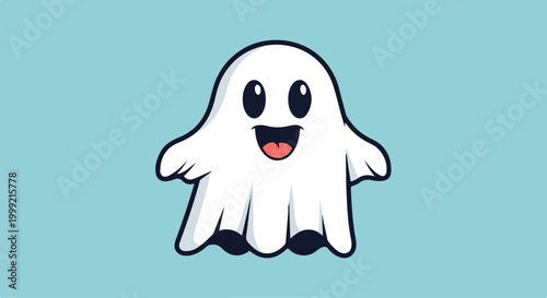 A cartoon ghost with a smiling face