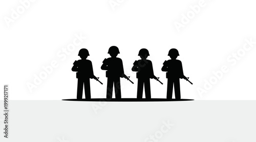 Soldiers standing in line formation.