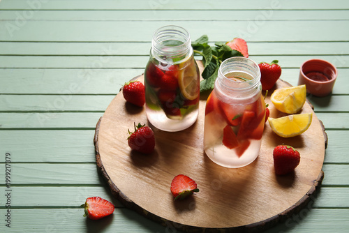Sports bottles of infused w...