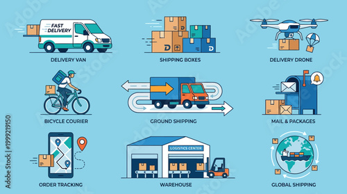Logistics Delivery Transportation Services Network.