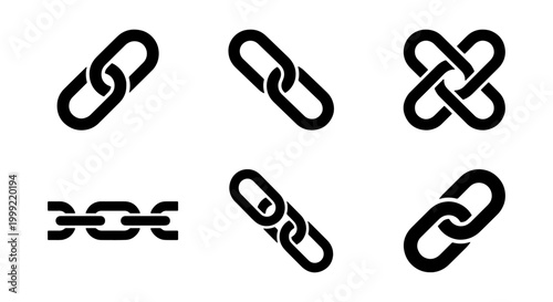 Collection of various chain link icons