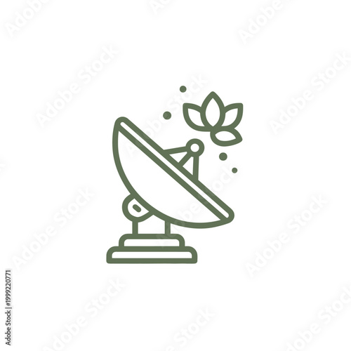 Minimalist vector icon of a satellite dish