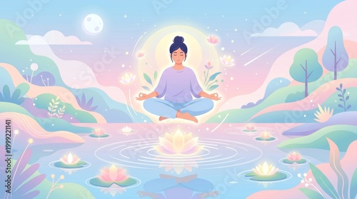 Serene Woman Practicing Mindfulness and Meditation