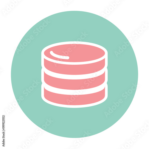 Flat design vector logo of a database cylinder