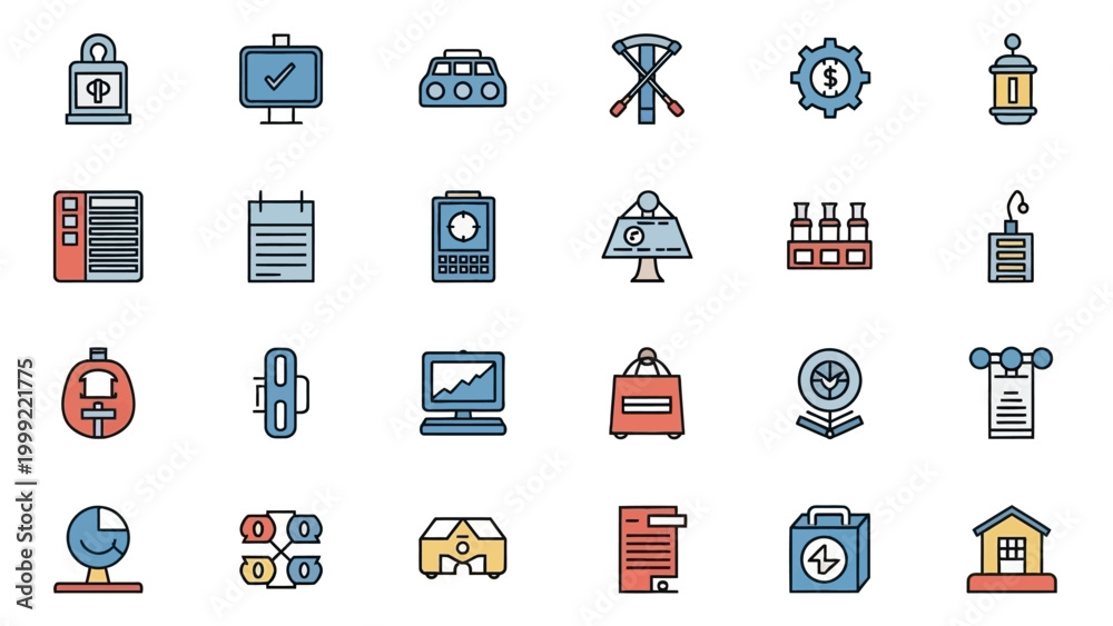 Obraz premium Collection of various business icons.
