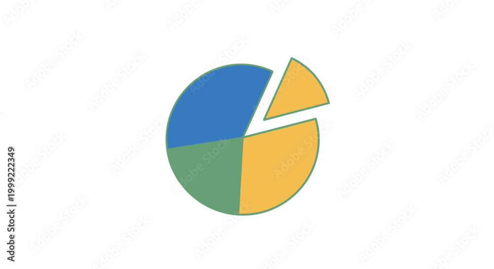 Fototapeta premium Colorful Pie Chart with Four Sections.