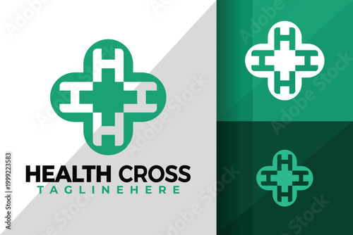 Letter H Health Cross Logo Logos Design Element Stock Vector Illustration