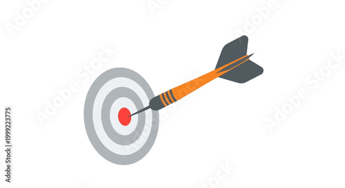 Dart hitting a target center bullseye.