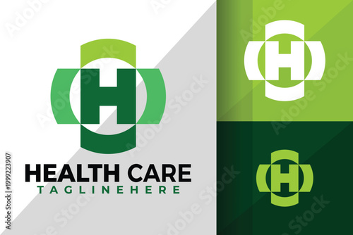 Letter H Health Care Medical Logo Logos Design Element Stock Vector Illustration
