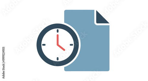 Digital clock on a document file.