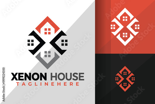 Letter X House Finance Logo Logos Design Element Stock Vector Illustration