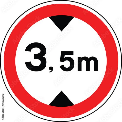 Free Download Vehicle Height Limit 3.5 Meters Underpass Road Sign Portugal Vector - GFXLoad
