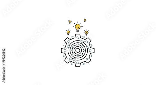 Gear with light bulb ideas.