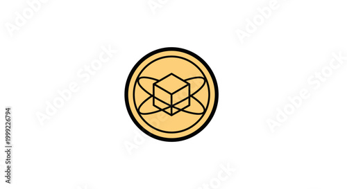 Golden coin with star design.