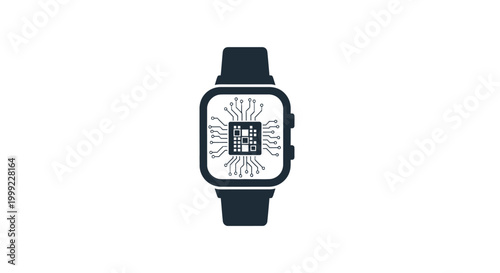 Smartwatch with black band and face.