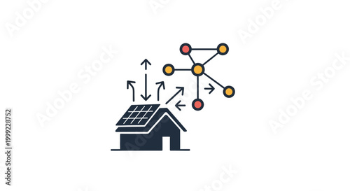 Solar powered house with energy network.